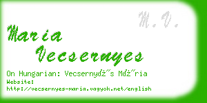 maria vecsernyes business card